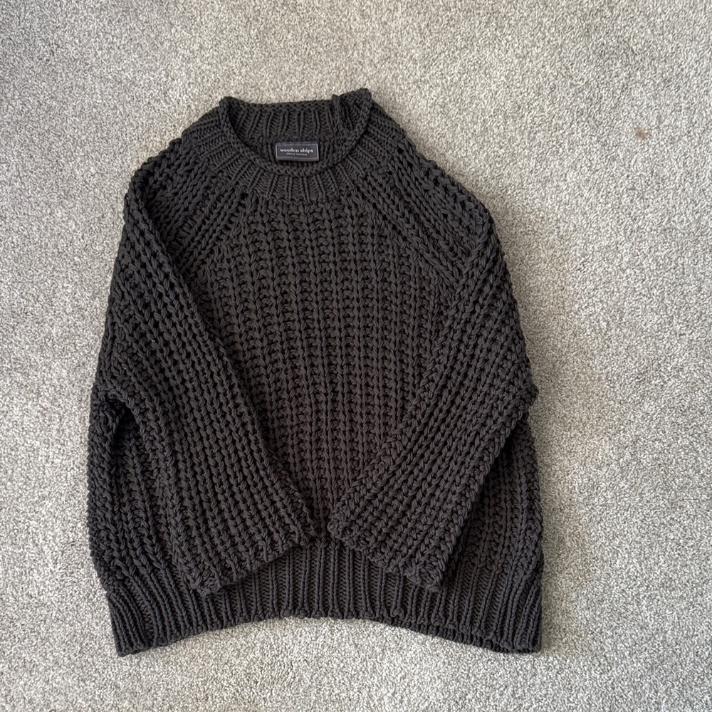 Wooden Ships Chunky Knit Sweater in Gray